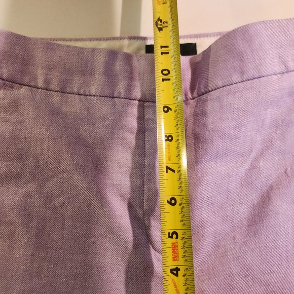 J. Crew Hayden Kickout Crop Pant Stretch Linen Lilac Size 6 - Picture 12 of 12